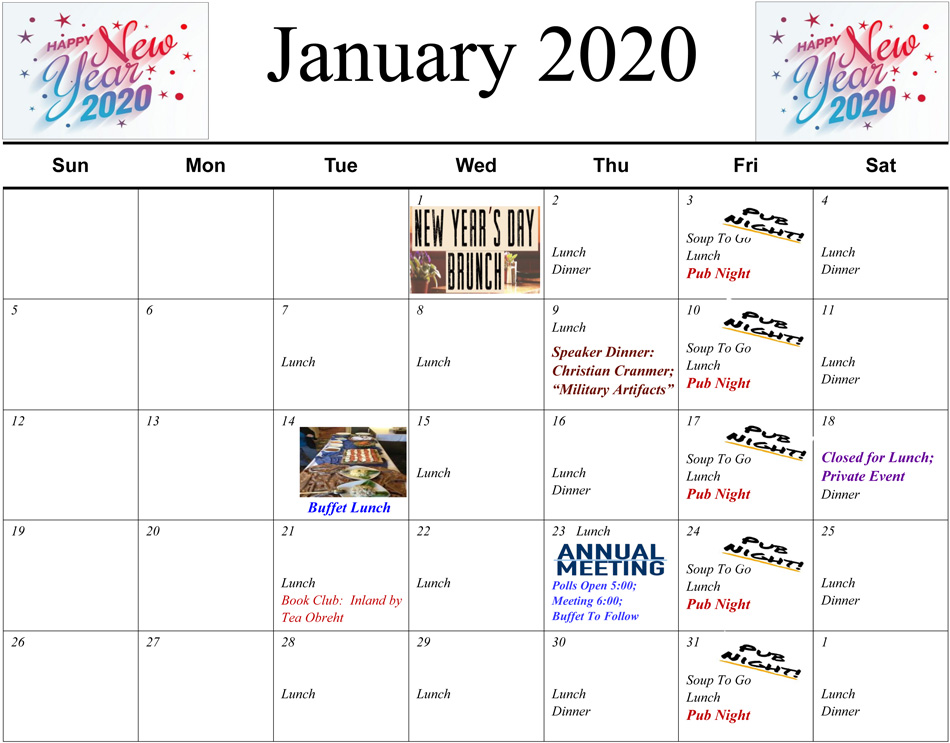 Calendar Overview The Morristown Club